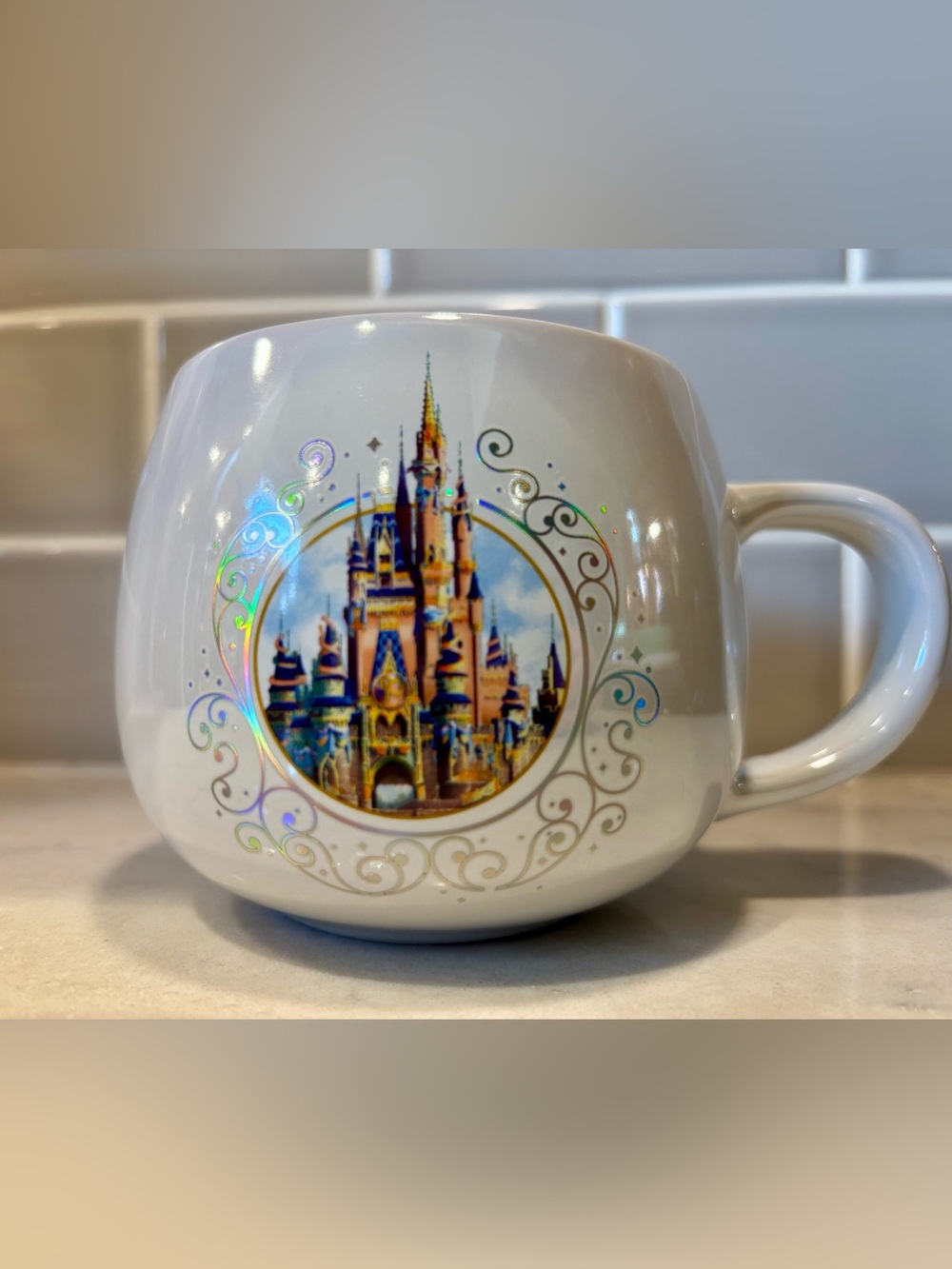 NWT Disney 50th Anniversary pearl white Iridescent Mug